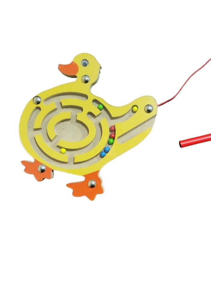 Wooden Magnetic Track Maze Toy Cute Animal Wooden Toy Brain Teaser Intellectual Jigsaw Board Kids Early Educational Puzzle Game - Image 3