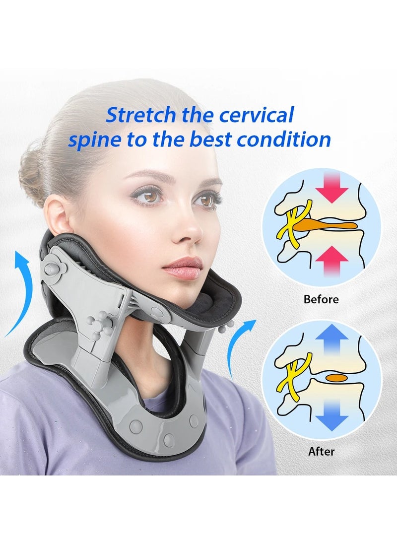 AROAQ Medical Cervical Traction Device Neck Correction Kit Neck Retractor Cervical Stretcher Heating Therapy Spine Pain Relief  - Image 1