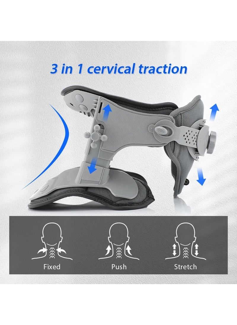 AROAQ Medical Cervical Traction Device Neck Correction Kit Neck Retractor Cervical Stretcher Heating Therapy Spine Pain Relief  - Image 3