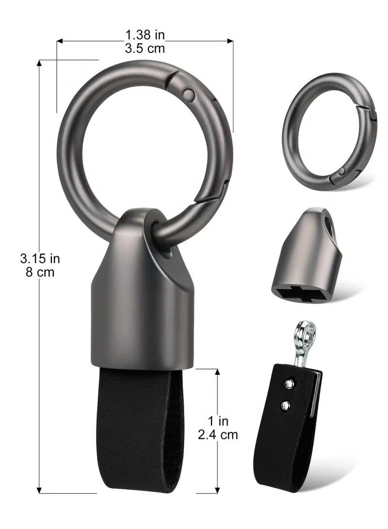 2pcs Car Key Chain Ring Clip, Keychain Ring For Keys, Auto Vehicle Key Chain Accessories,Universal Detachable Leather Car Keychain, Small Key Fob Accessory with O-Ring Keyrings - Image 2