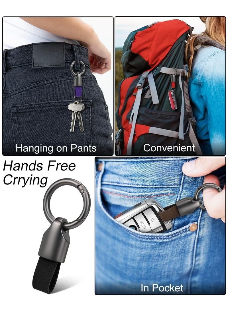 2pcs Car Key Chain Ring Clip, Keychain Ring For Keys, Auto Vehicle Key Chain Accessories,Universal Detachable Leather Car Keychain, Small Key Fob Accessory with O-Ring Keyrings - Image 5