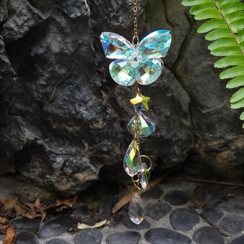 Afiaiwei Butterfly Crystal Sun Catcher Window Hanging Decoration Garden Rainbow Maker for Home Car Decoration - Image 5
