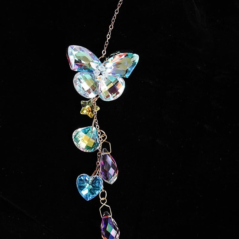 Afiaiwei Butterfly Crystal Sun Catcher Window Hanging Decoration Garden Rainbow Maker for Home Car Decoration - Image 3