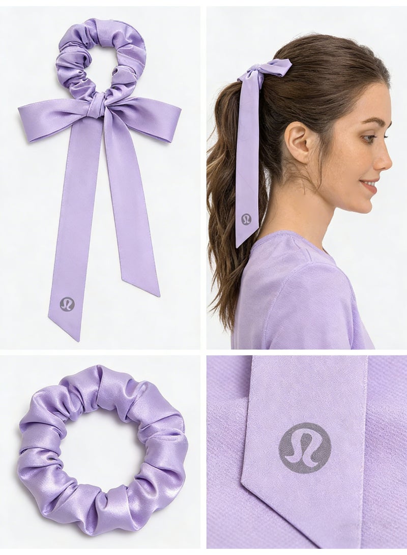 لولوليمون Lululemon satin tight headband with bow tie - a signature hair accessory for yoga, gym, and daily styling - Image 4