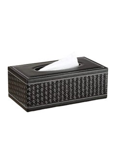 Happy Home Leather Tissue Box Holder for Home, Office and Car 11*20*8 - Black  - Image 1