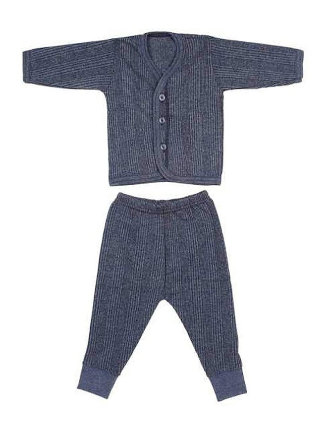 Jubination Kids Baby Comforts Baby's Thermal Set Inner wear/Body Warmer Suit for Winter Protection (3-6 Months, Blue) - Image 1