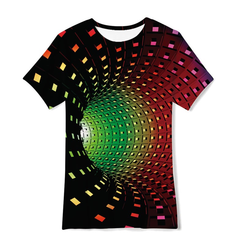 3D Digital Printing Children'S Short-Sleeved T-Shirt Summer Loose 3D Naked Eye Stereoscopic Effect Explosions - Image 2