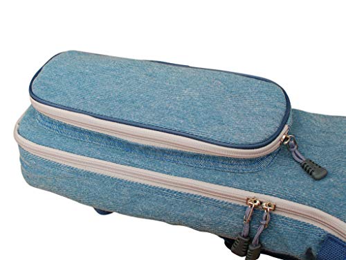 MUSIC FIRST Original Design 15mm Thick Padded Vintage & Retro Jeans Cloth/Denim A & F Style (Standard) Mandolin Gig Bag (Soft Case) Fits Most A Mandolins - Image 5