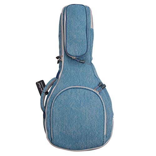 MUSIC FIRST Original Design 15mm Thick Padded Vintage & Retro Jeans Cloth/Denim A & F Style (Standard) Mandolin Gig Bag (Soft Case) Fits Most A Mandolins - Image 1