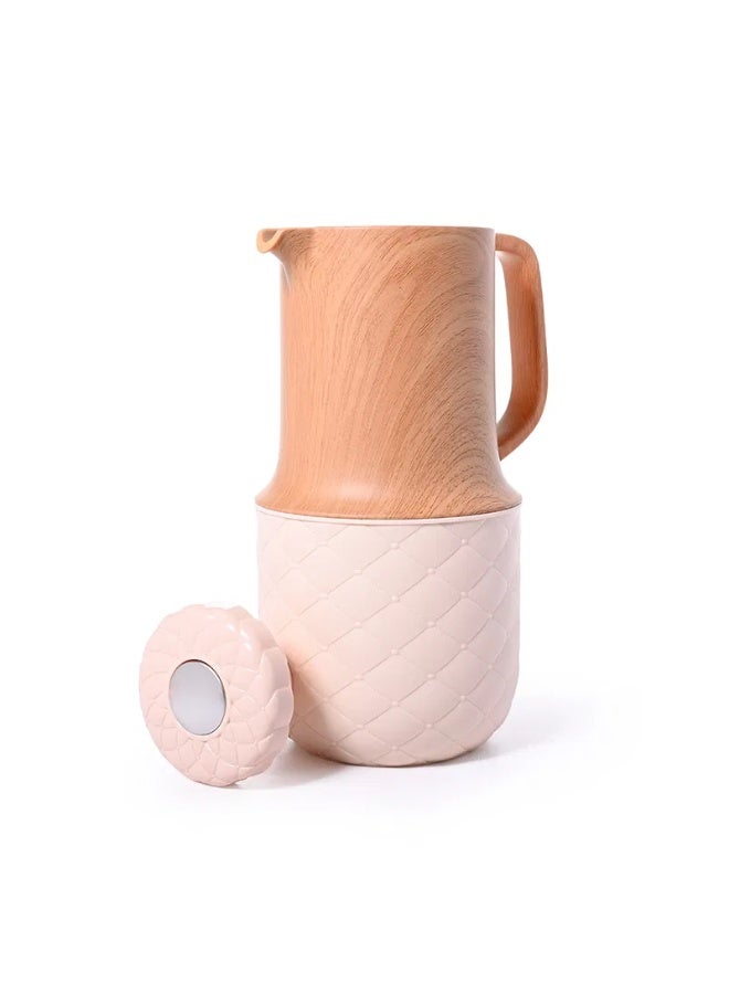 TAVOLO Mona thermos with wooden handle, beige, 1 liter - Image 2