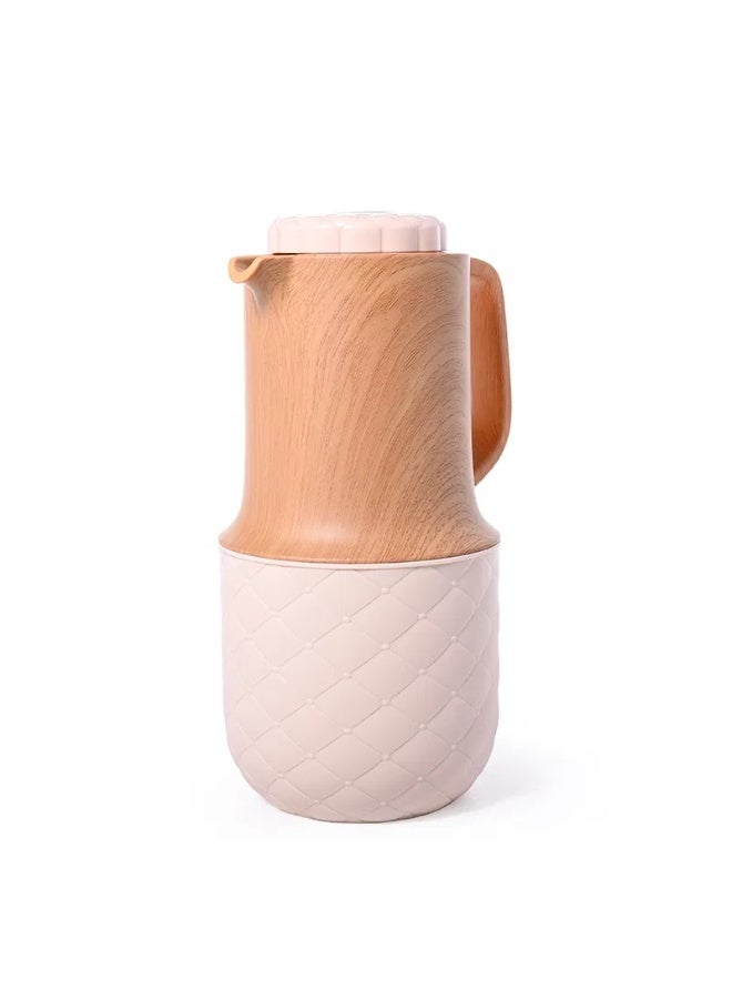 TAVOLO Mona thermos with wooden handle, beige, 1 liter - Image 1