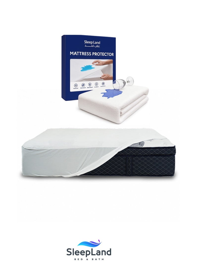 سليب لاند بكج ( لباد فندقي مقاس 200×180 سم ارتفاع 14 سم + واقي مرتبة مقاس 200×180 سم + مخدتين فندقية ) - Image 5