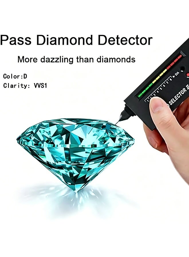 Field 5 Carat Moissanite ring,Blue ring,Color D,Clarity:VVSI , ,Adjustable Size , Luxury Gift Box , - Image 4