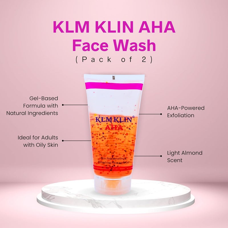 KLMKLIN AHA Face Wash Pack of 2 100ml - Image 2