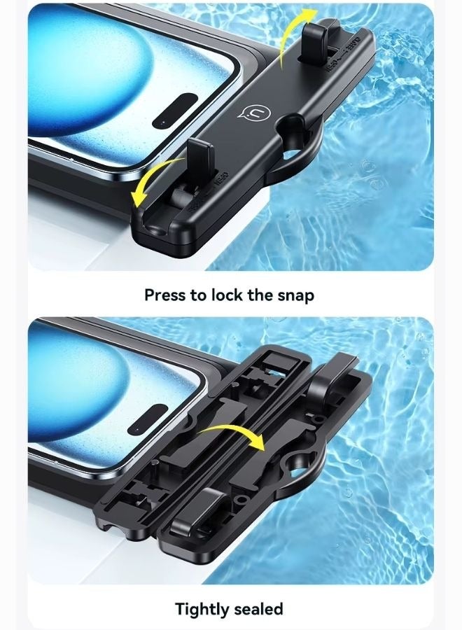 Usams 2pcs Waterproof Case for Mobile, Touchscreen Functionality, Waterproof Pouch, Cellphone Dry Bag, Waterproof Cell Phone Case, Drift Diving Swimming Waterproof Bag, for all Smart Cellphones upto 7” - Image 2