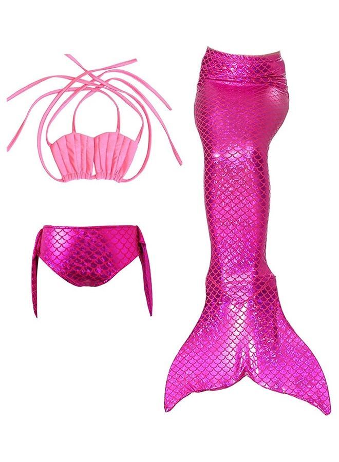 NIBEMINENT 3-Piece Mermaid Swimming Costume Set 120cm - Image 1