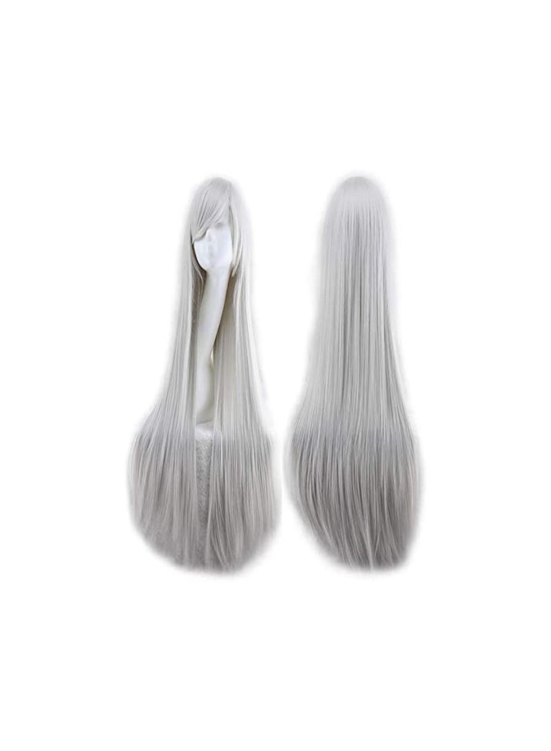 Estelle Wigs 32 Inches 80 cm Long Straight Anime Fashion Women's Cosplay Wig Party Wig With Free Wig Cap Grey - Image 1