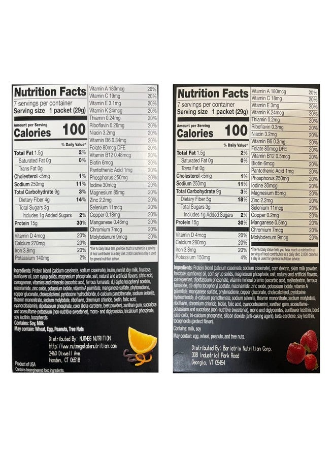 PROTIFIT - High Protein Orange Creamsicle & Strawberry Pudding & Shake Mix 2 Pack, 15g Protein, Low Calorie, Low Fat, Low Carb, Aspartame Free, Idea Protein Compatible, Meal Replacement, 7 Servings Per Box, (2 Pack) - Image 2