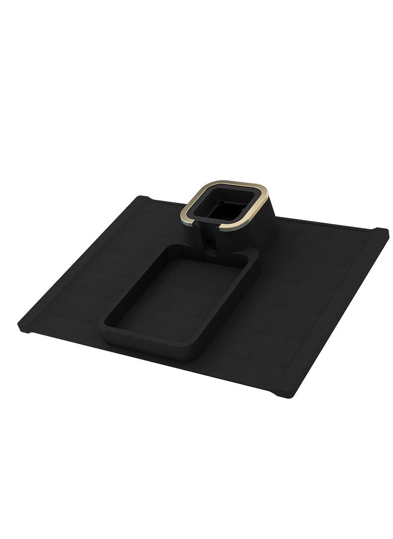 Generic - Couch Cup Holder Tray & Coffee Cup - Silicone Sofa Cup Holder Couch Arm Rest - Cup Holder Couch Caddy - Cup Holder for Recliner Chair Arm - Couch Remote Holder for Couch Arm Table Black - Image 1