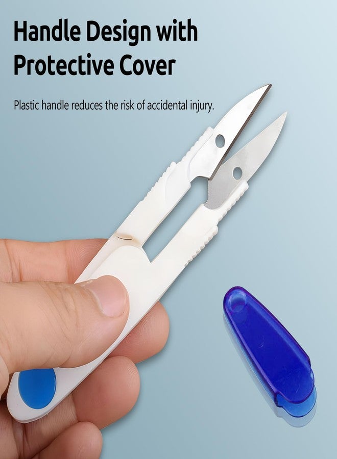 Kootinn 4PCS Compact 4 Inch U Shaped Portable Scissors with Protective Safety Cover for Yarn, Cross-Stitch, Thread, Sewing - Ideal for Craft, DIY, Stitch Trimming Snips. - Image 5