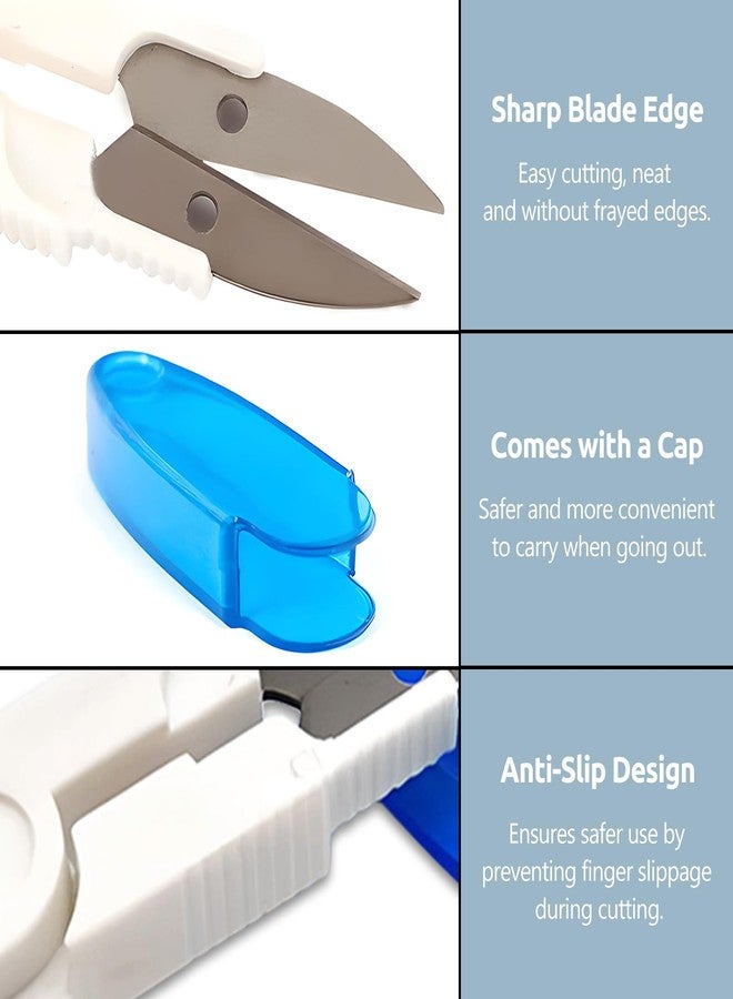 Kootinn 4PCS Compact 4 Inch U Shaped Portable Scissors with Protective Safety Cover for Yarn, Cross-Stitch, Thread, Sewing - Ideal for Craft, DIY, Stitch Trimming Snips. - Image 4