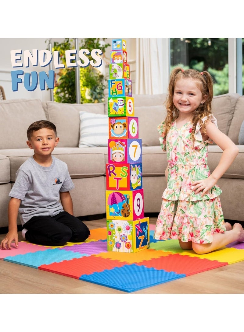 Halamodo EVA Foam Mat Tiles 4-Pack - 16 SQ FT Interlocking Padding for Playroom or Gym Flooring - Workout Mat or Baby Playmat (Multicolor) - Image 5