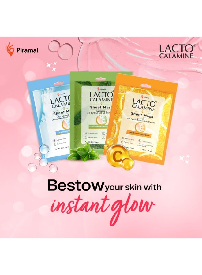 Lacto Calamine Vitamin C Face Sheet Mask |Instant Hydration |Glycolic Acid & D-Panthenol|30 g - Image 5