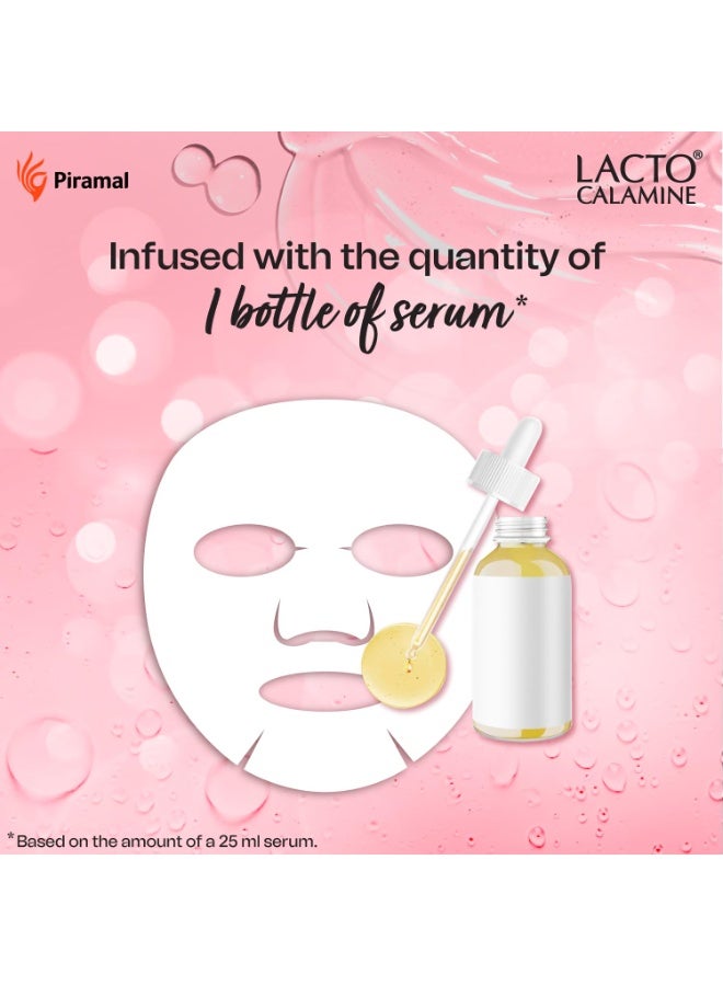 Lacto Calamine Vitamin C Face Sheet Mask |Instant Hydration |Glycolic Acid & D-Panthenol|30 g - Image 2