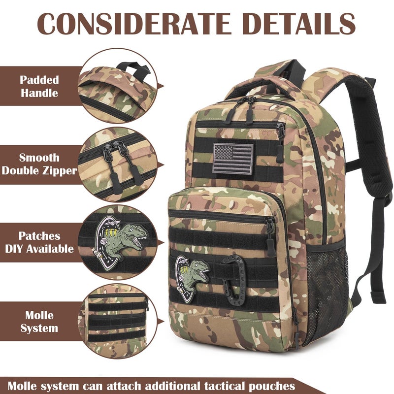 SunForMorning Kids Tactical Backpack Army Molle Bookbag Military Boys Backpack for School, Outdoor, Camping, CM - Image 4