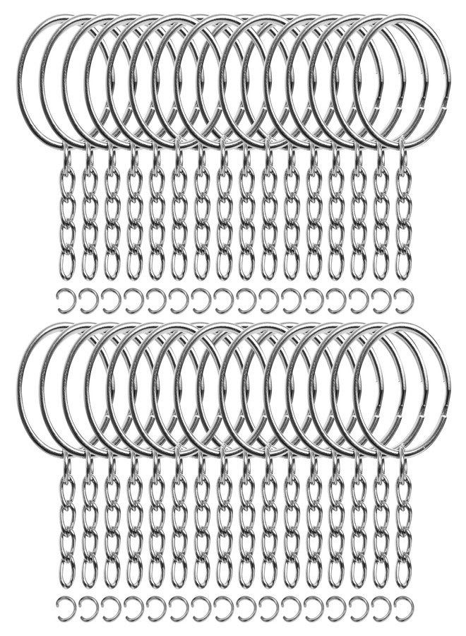 REEMTOO 50PCS Bulk Keychains, 1 Inch Key Rings and Chain - Image 1