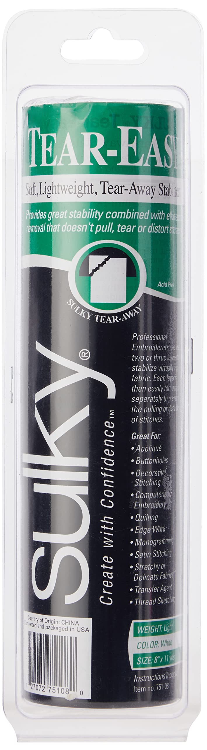 Sulky 75108 Tear Easy Stabilizer 8 by 11 yd