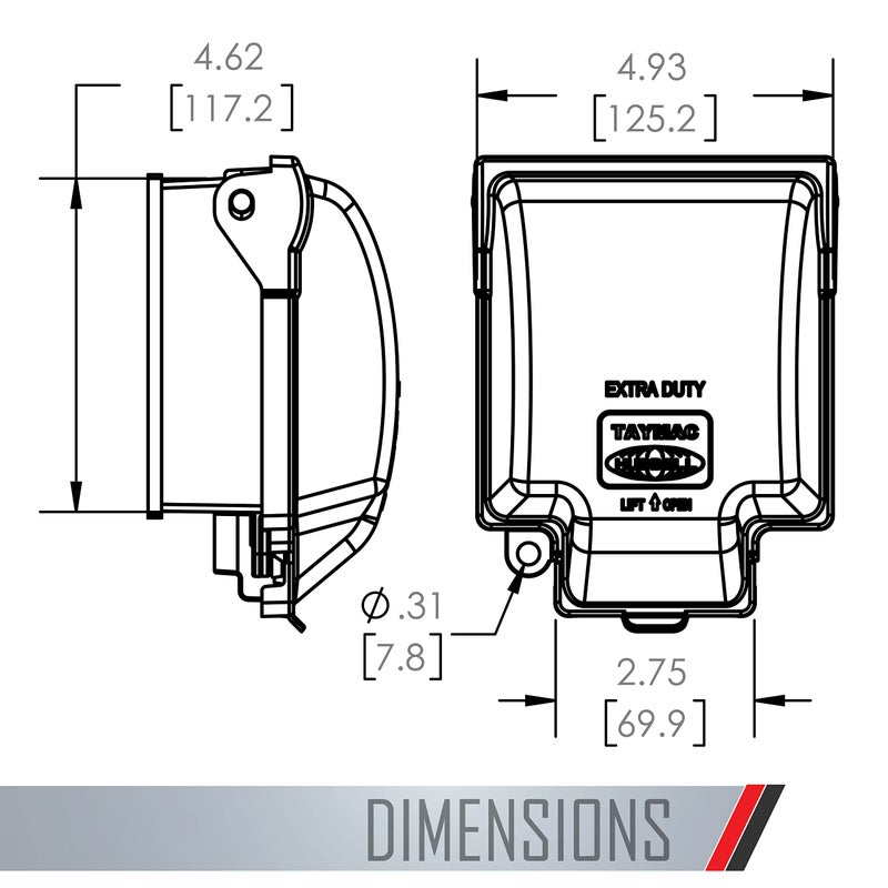 TayMac تغطية معدنية مقاومة للعوامل الجوية من تايمك MX6200 راينغارد للاستخدام الإضافي، 2-جانغ، رمادي - Image 3