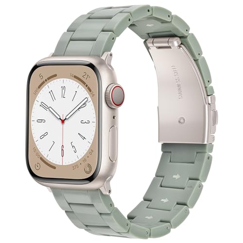 V-MORO Resin Bands Compatible with Apple Watch Series 11/10/9/8/7 Band 45mm 46mm Starlight Buckle Lightweight Fashion Strap Women Men Bracelet for iwatch Ultra Series SE/6/5/4/3/2/1(Cactus,42/44/45/46/49mm) - Image 1