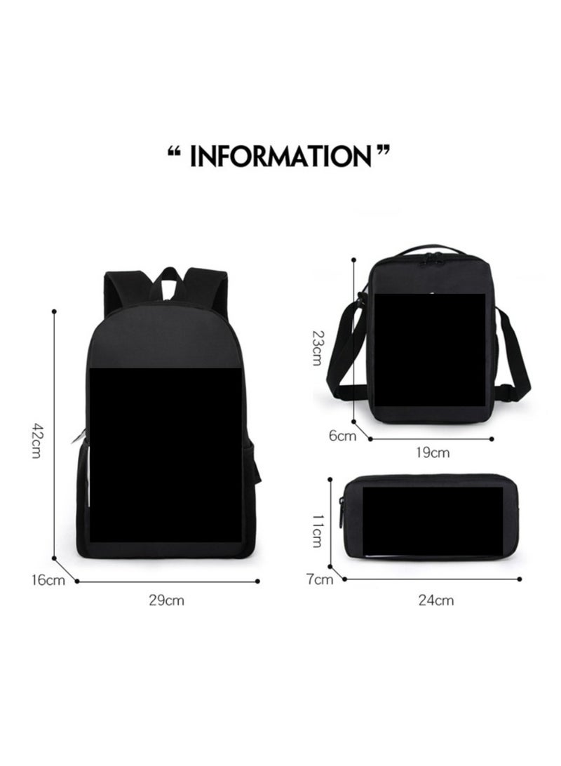 حقيبة ظهر كرتونية لطلاب المدارس الابتدائية والثانوية، حقيبة ظهر كاجوال خفيفة الوزن ذات سعة كبيرة، حقيبة كتف كرتونية، مقلمة، مقلمة، وحقيبة مقلمة - Image 2