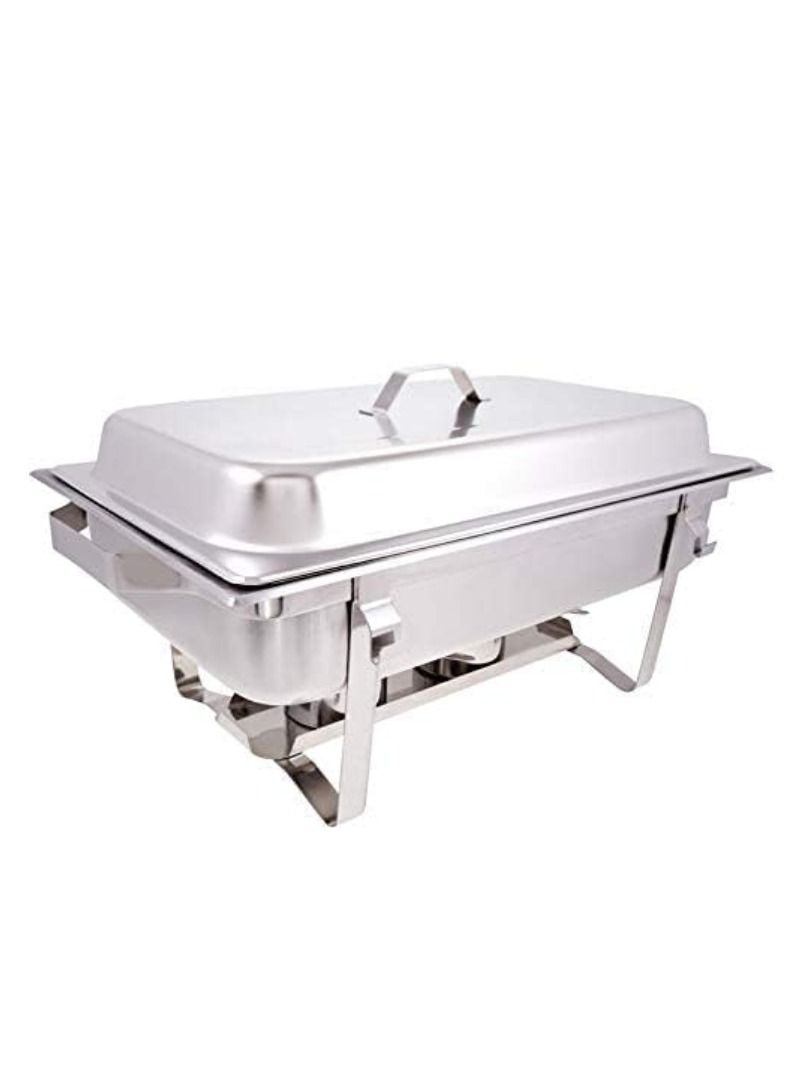 Triple Pan Chafing Dish Food Warmer Silver - Image 2