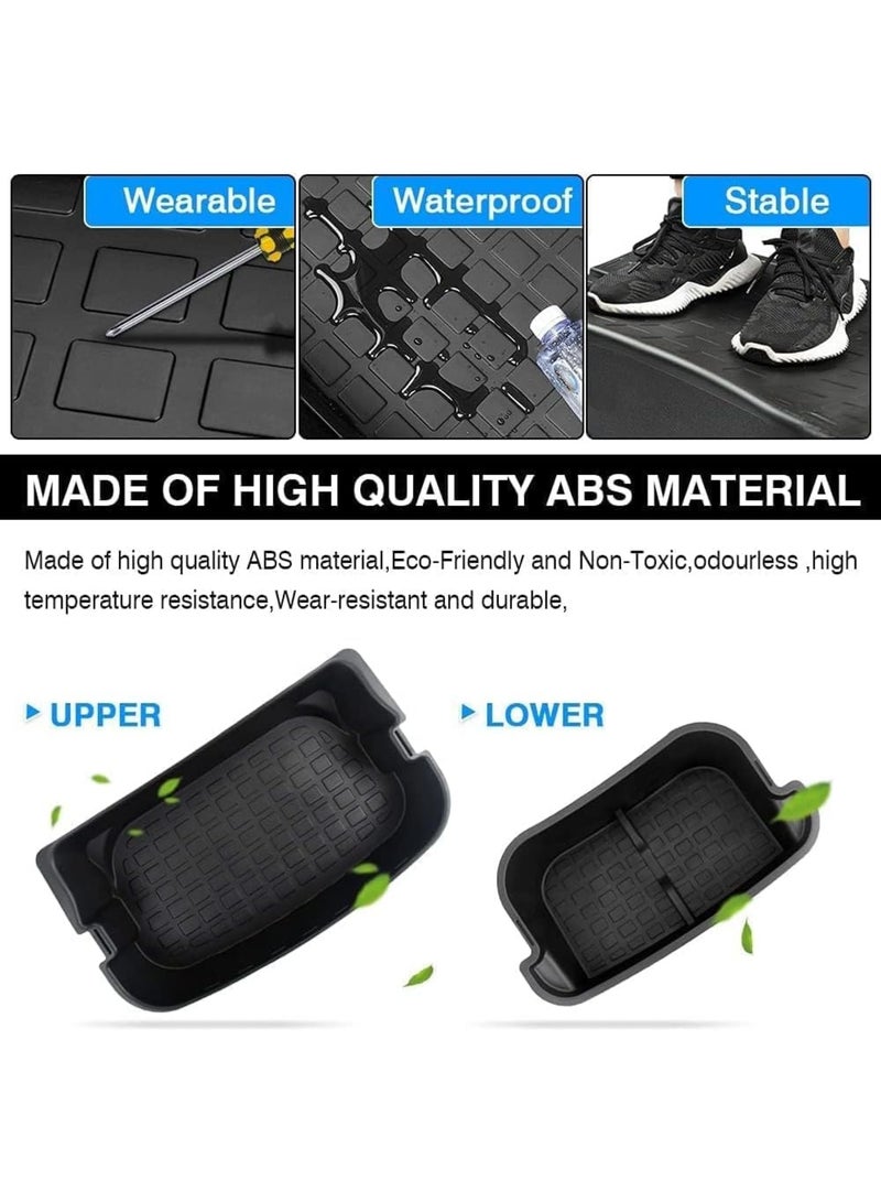 SYOSI Frunk Organizer compatible with 2020-2024 Tesla Model Y, 2-Layer Cargo Storage Box, Waterproof and Odorless ABS Material, Front Trunk Storage with Multiple Compartments,Black 2PCS - Image 2