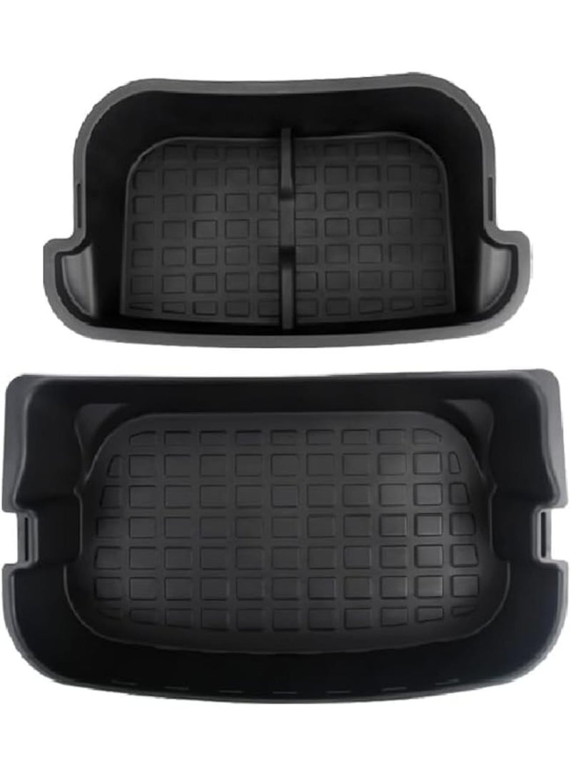 SYOSI Frunk Organizer compatible with 2020-2024 Tesla Model Y, 2-Layer Cargo Storage Box, Waterproof and Odorless ABS Material, Front Trunk Storage with Multiple Compartments,Black 2PCS - Image 1