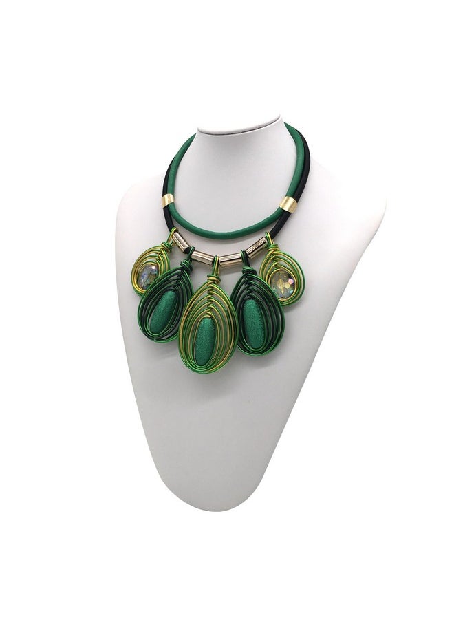 Chunky African Jewelry Statement Necklace For Women Tribal Fashion Costume Earring Set Unique Rhinestone Crystal Gold Wire Wrapped Big Wood Pendent Collar Choker Bib Handmade (Green) - pzsku/ZB1B27559A520F6EBBE57Z/45/_/1735816705/17b8d3ab-1391-426d-8e6c-09108acc55dc