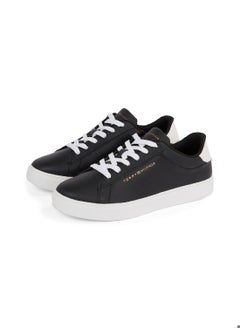 TOMMY HILFIGER Women's Essential Court Trainers - Leather, Black  - Image 2