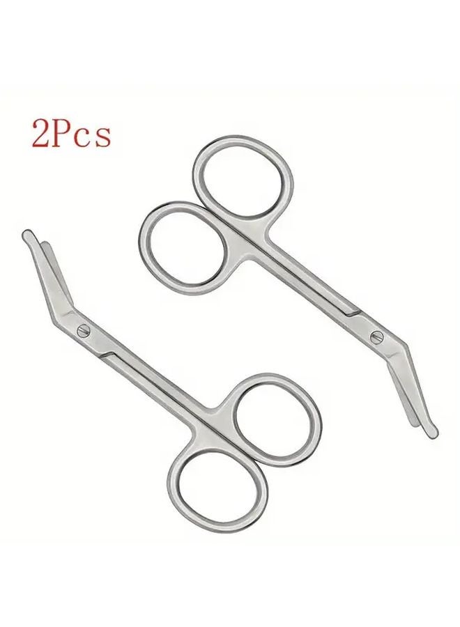 2pcs Stainless Steel Nursing Scissors for Ostomy Bandage Home Care Medical Use - Image 2