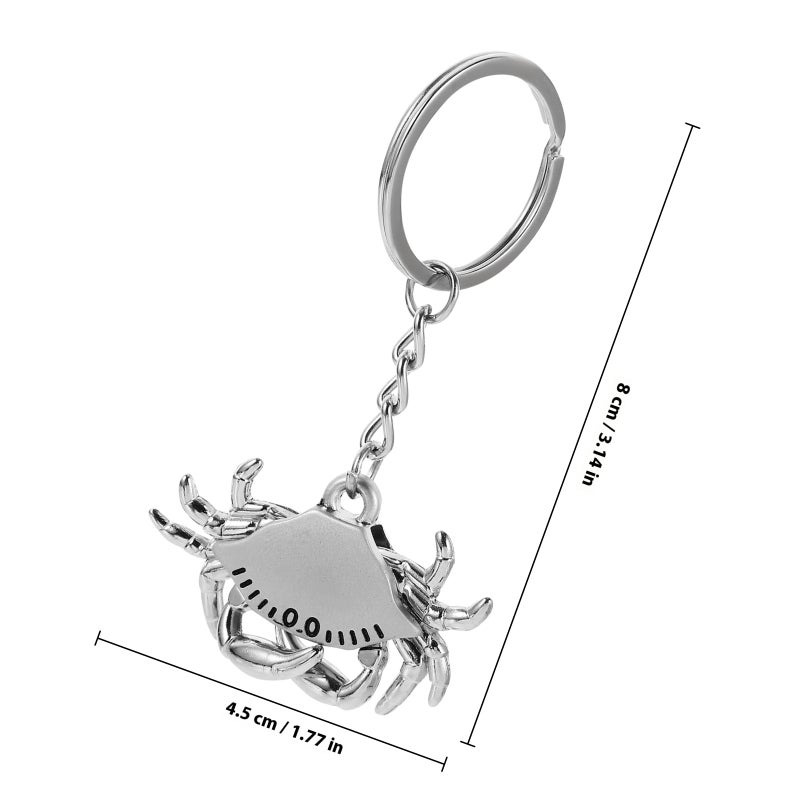 2pcs Car Key Chains Fashion Crab Keychains Zinc Alloy Crab Haning Keychains Key Holder - Image 2