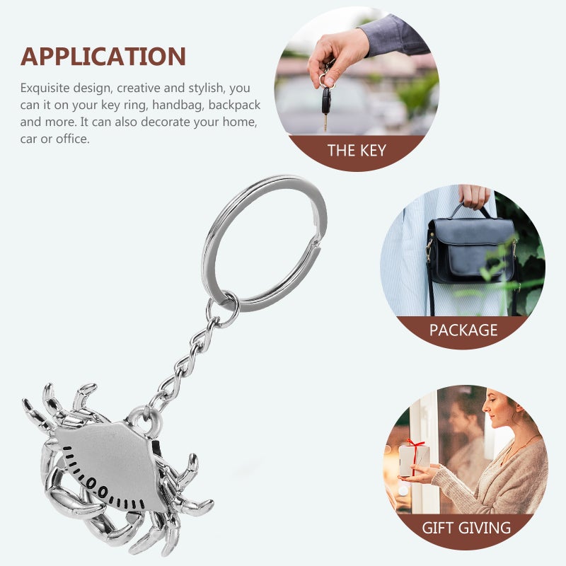 2pcs Car Key Chains Fashion Crab Keychains Zinc Alloy Crab Haning Keychains Key Holder - Image 5