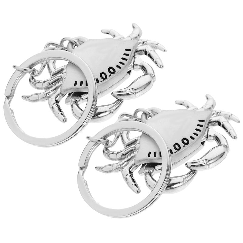 2pcs Car Key Chains Fashion Crab Keychains Zinc Alloy Crab Haning Keychains Key Holder - Image 3