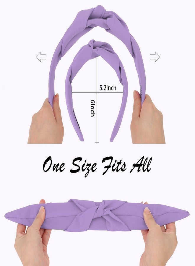 CURASA Knotted Headband for Women Purple Headband Wide Headbands Non Slip Top Knot Hairband Fashion Hair Accessories for Women Girls - Image 3