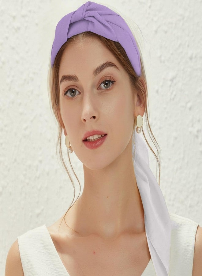 CURASA Knotted Headband for Women Purple Headband Wide Headbands Non Slip Top Knot Hairband Fashion Hair Accessories for Women Girls - Image 5