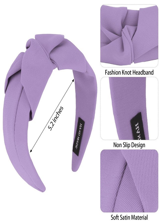 CURASA Knotted Headband for Women Purple Headband Wide Headbands Non Slip Top Knot Hairband Fashion Hair Accessories for Women Girls - Image 2