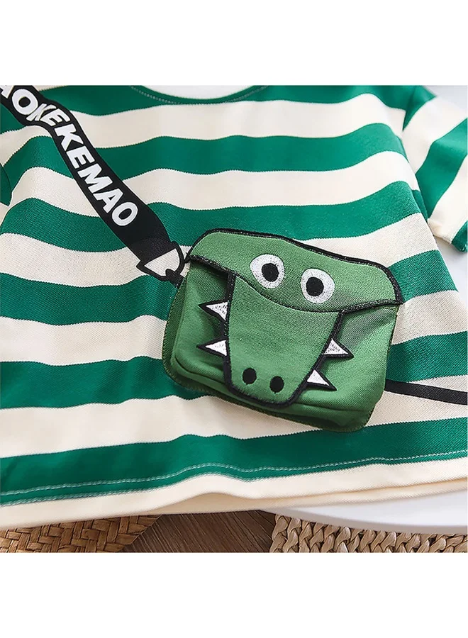 LITTLE SURPRISE BOX Dinosaur Cross Sling Print2 Pcs Shorts Set For Toddlers And Kids