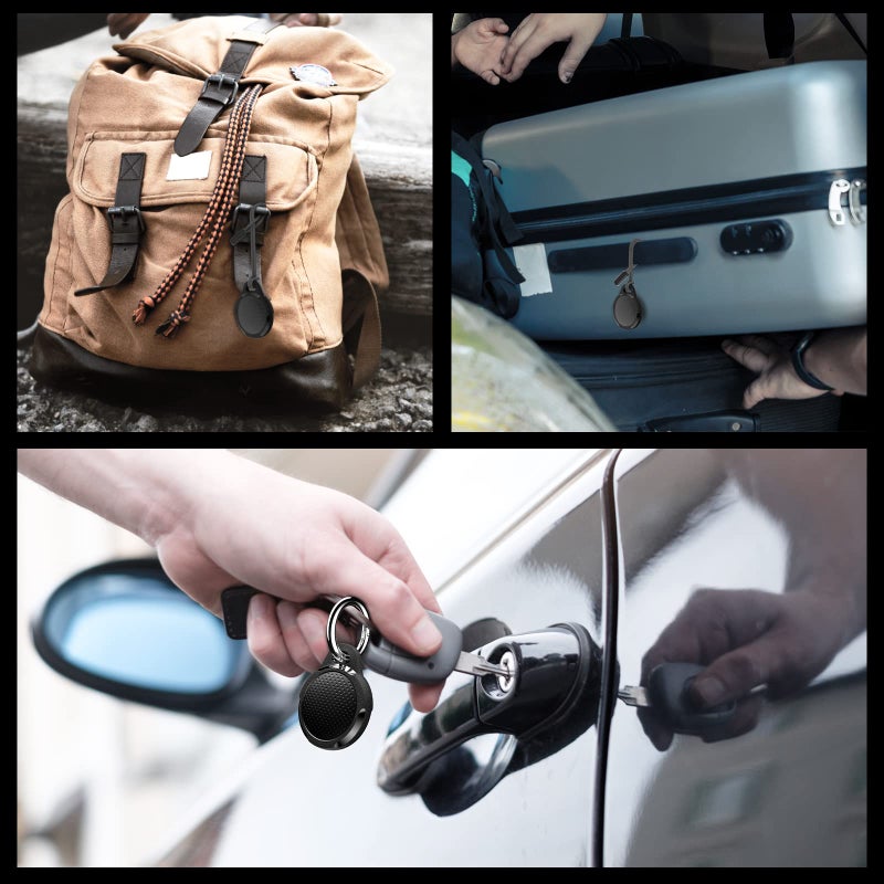 typecase حافظة مقاومة للماء لأير تاج، 4 حزمة حامل مفاتيح أير تاج متوافقة مع أبل أير تاج، حافظة واقية فائقة التحمل ضد الخدوش مع حلقة مفاتيح/حزام للأمتعة، حقيبة الظهر، طوق الكلب، أسود - Image 4