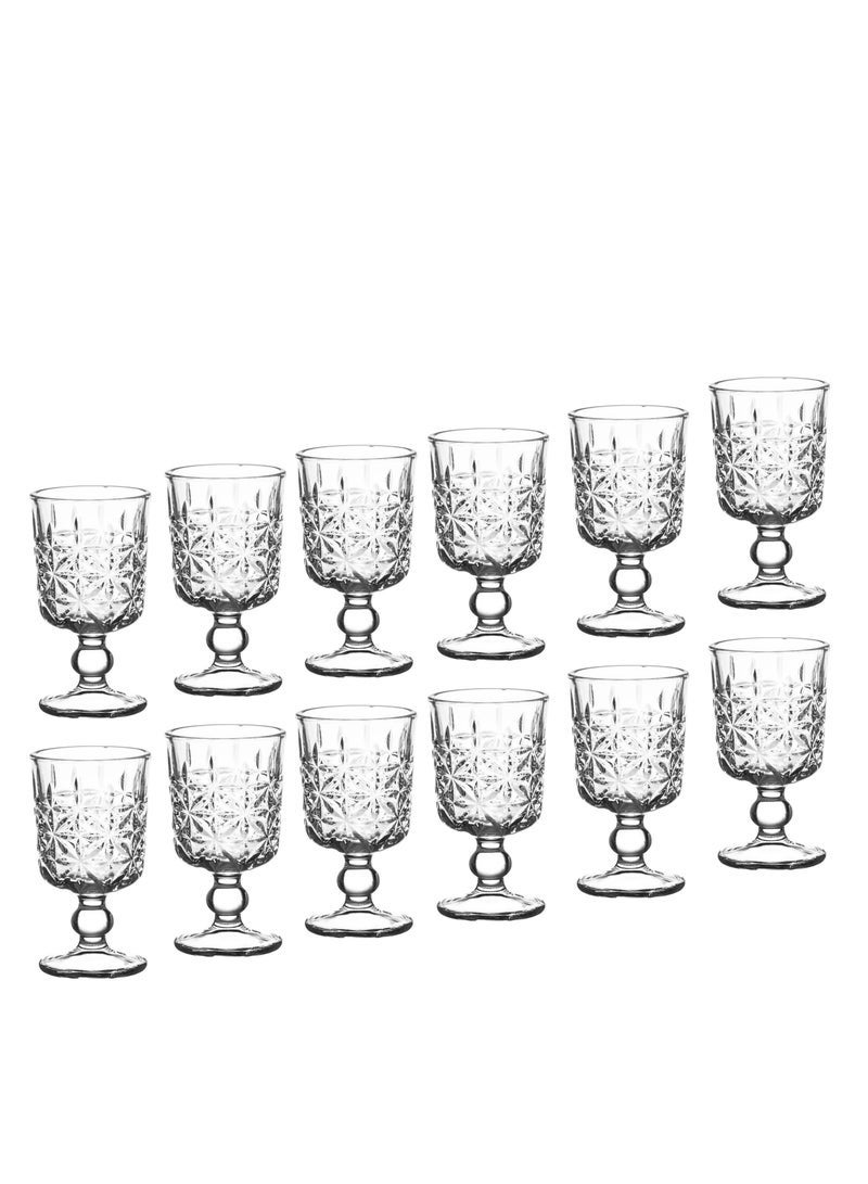 Forest Home Set of 12 glass cups with base for juice and all drinks and for all occasions and receptions Capacity 65 mm - Image 3