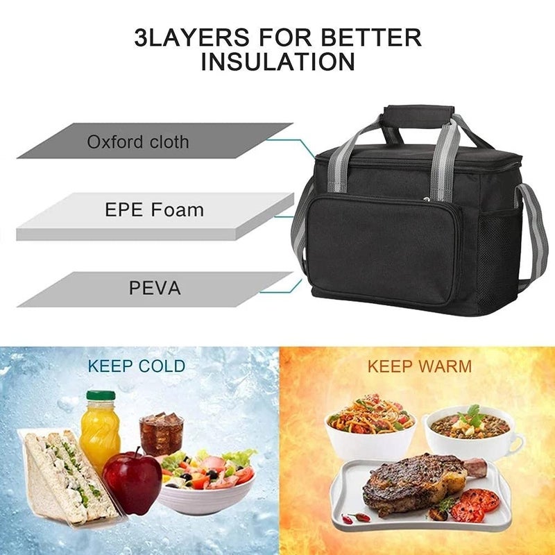 Upgrade Portable Lunch Thermal Insulated Bag Outdoor Keep Frozen or Warm Refrigerator Handbag - Image 2